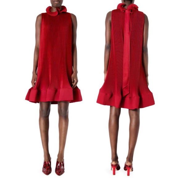 Tibi Dresses & Skirts - 2019 Collection - Tibi Red Plisse Pleated Dress